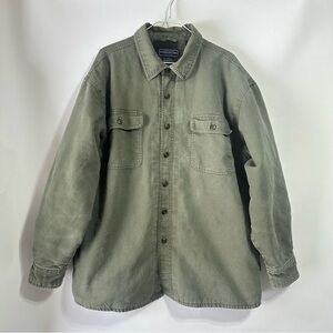 Susquehannah Trail olive barn field ranch coat jacket Shacket fleece men’s L